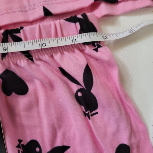 Playboy Bunny Print Lace Trim 2 Piece Pajama Set - Picture 6 of 7